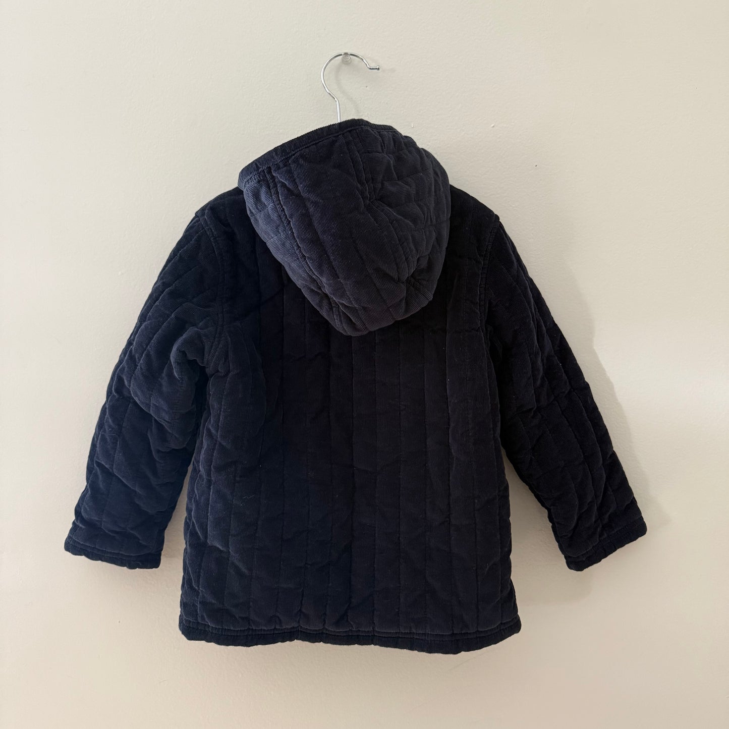 Size 5T | Deep navy corduroy quilted coat