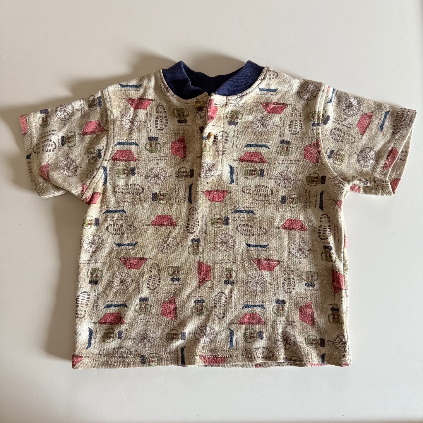 Size 3T/4T | Vintage camping themed polo