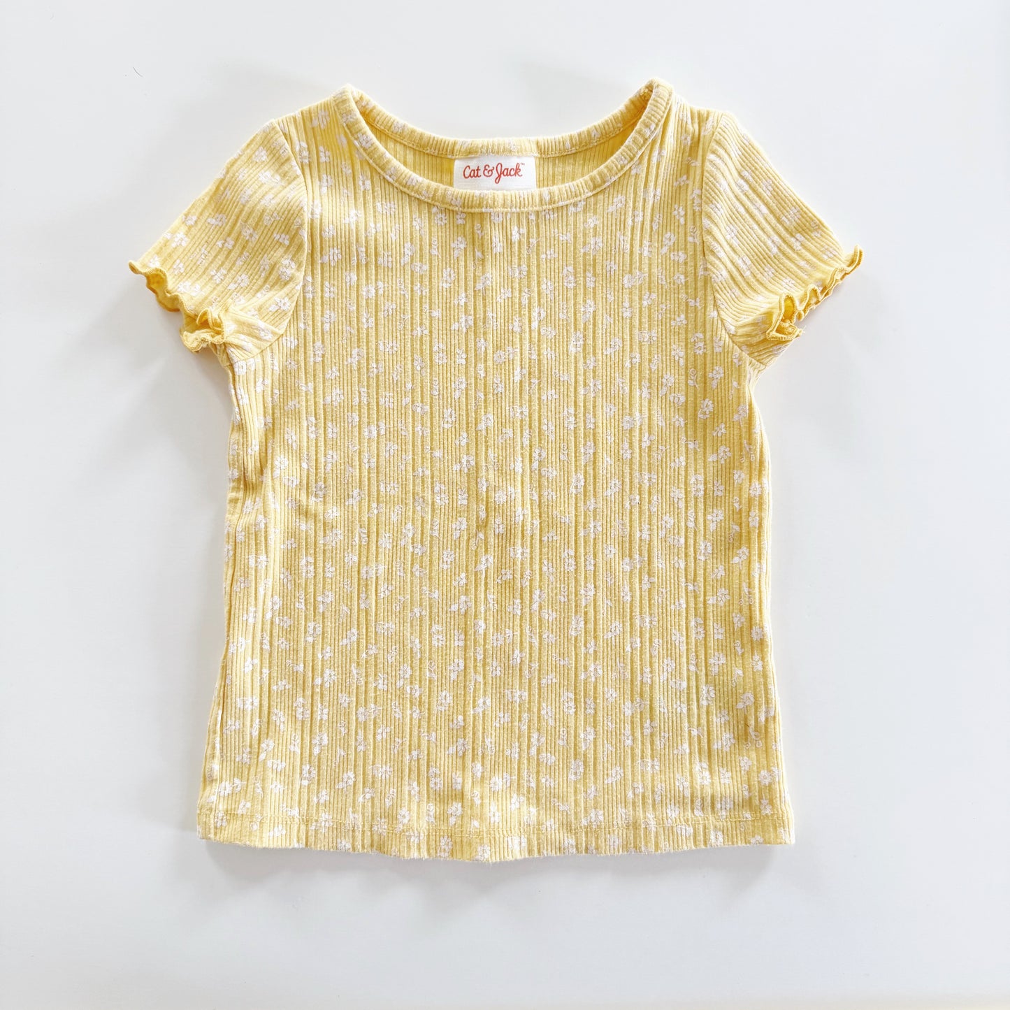 Size 2T | Cat & Jack floral ribbed shirt