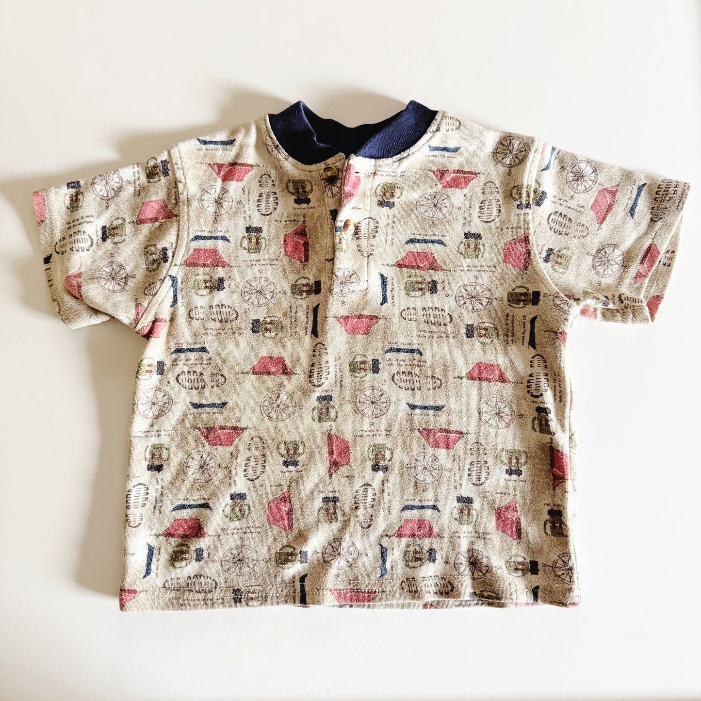 Size 3T/4T | Vintage camping themed polo