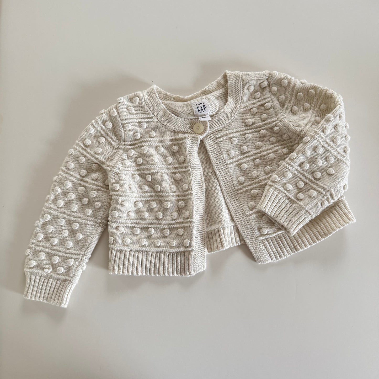 Size 12-18 months | Cream popcorn sweater