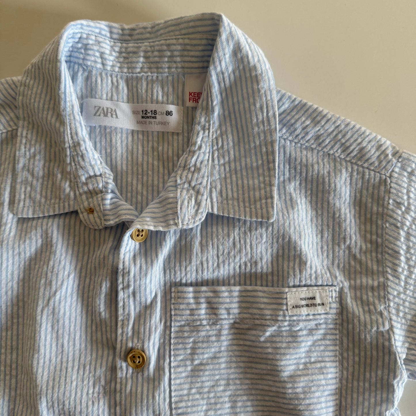 Size 12-18 months | Zara short sleeve button down