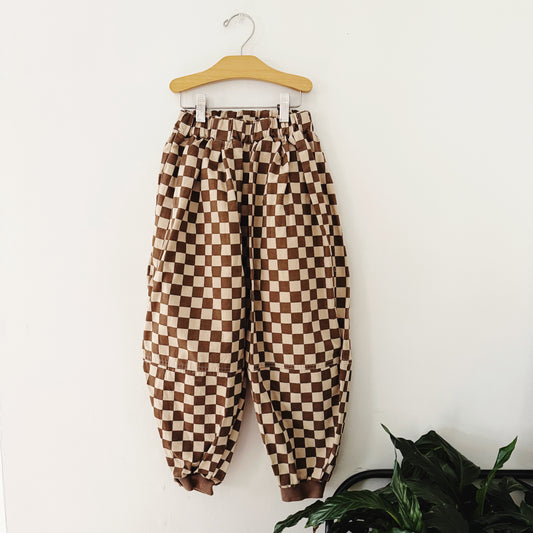 Open size | Neutral checkerboard pants