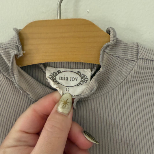 Size 12 | Microribbed mock turtle neck blouse