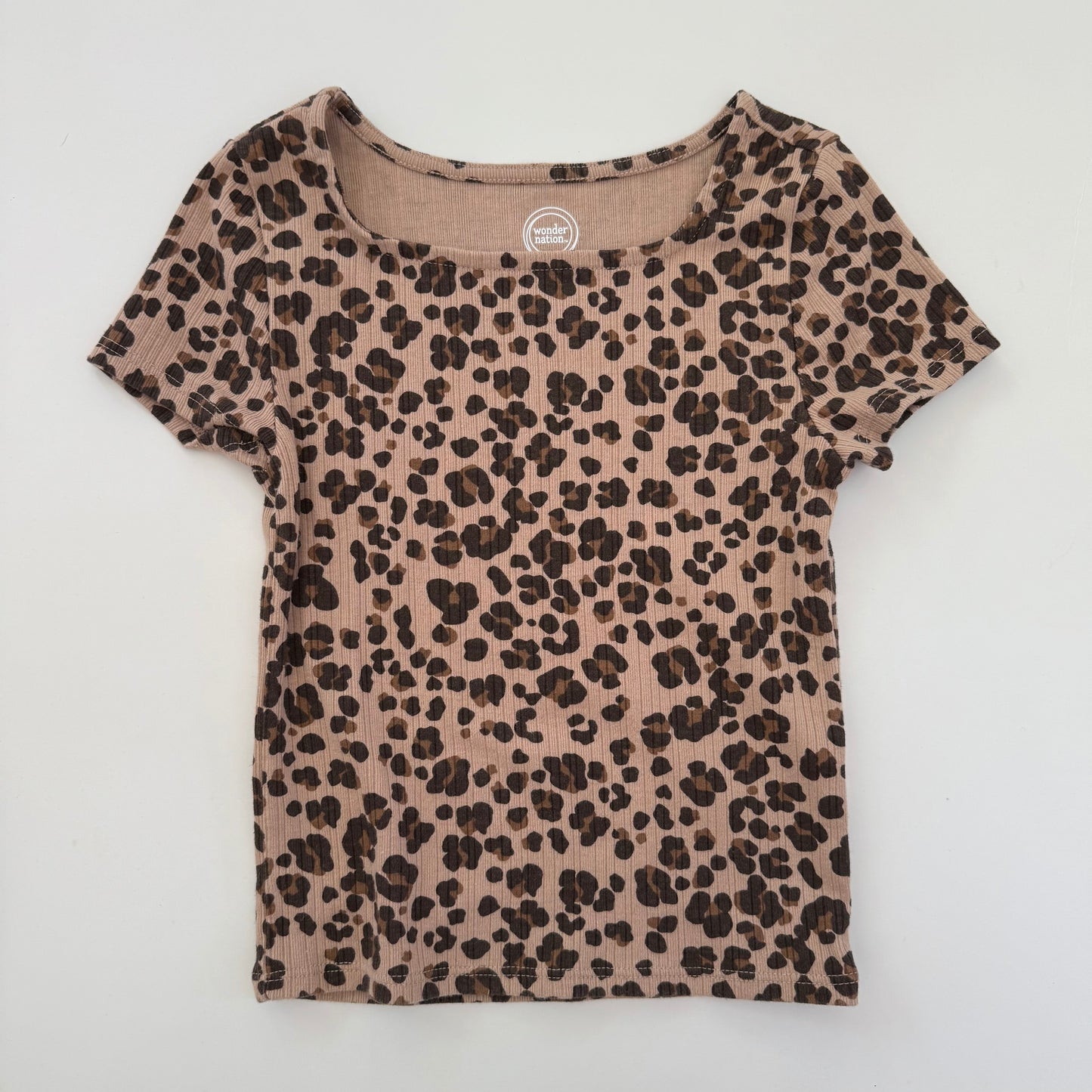 Size 4/5 | Square neck cheetah print tee