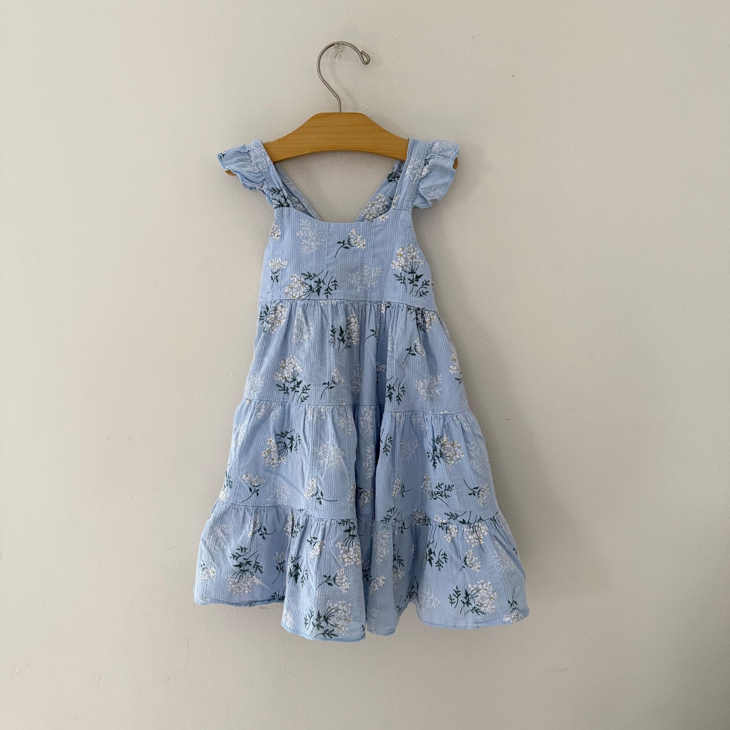 Size 4/5 | Blue floral tiered dress