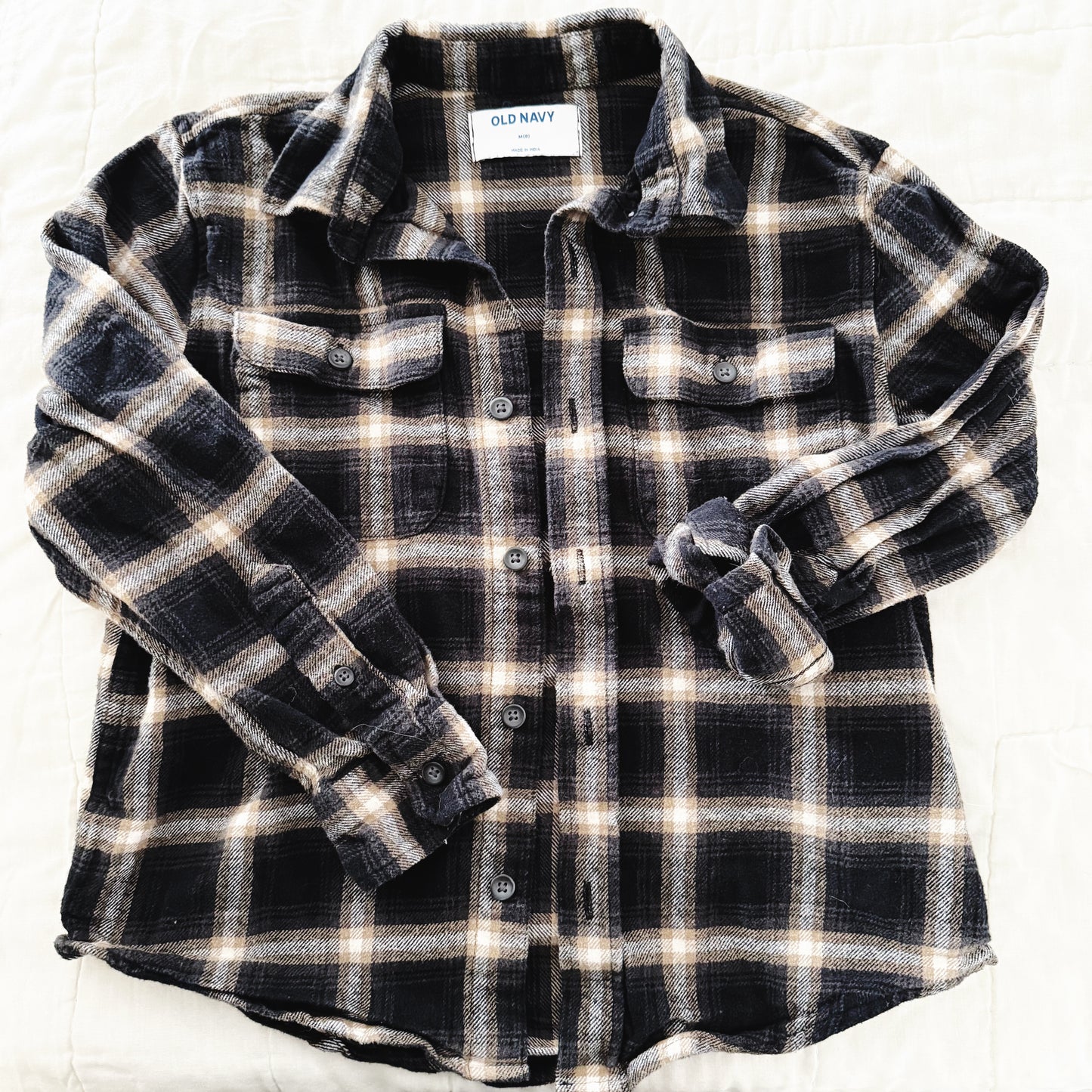 Size 8 | Neutral plaid button down