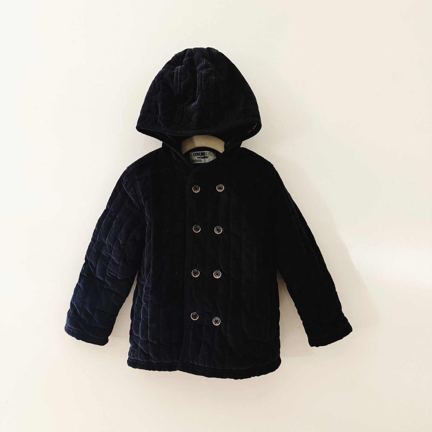 Size 5T | Deep navy corduroy quilted coat