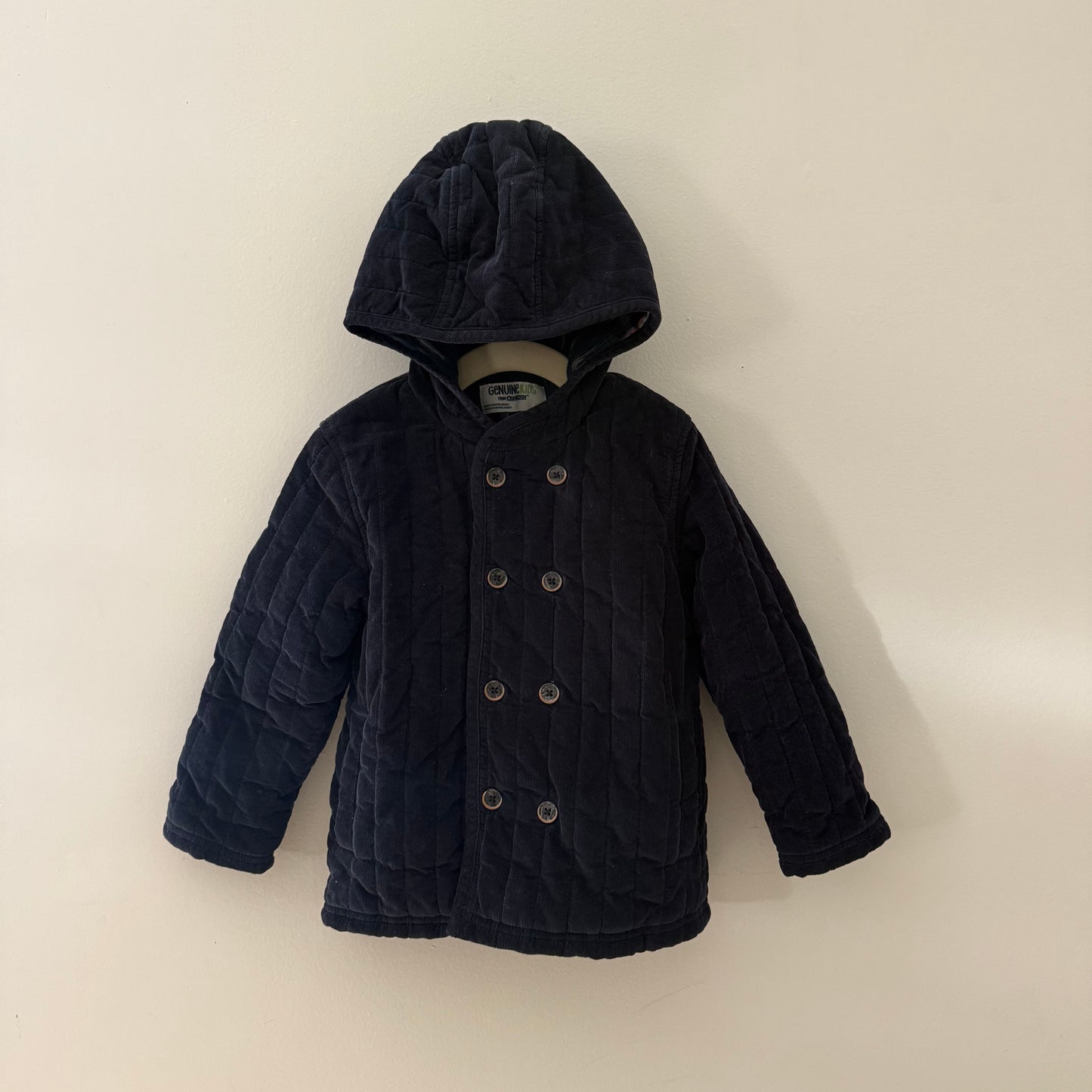 Size 5T | Deep navy corduroy quilted coat