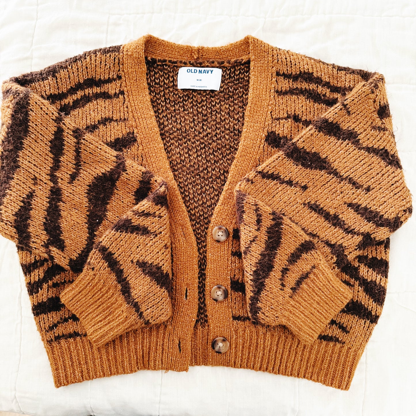 Size 8 | Tiger striped brown sweater