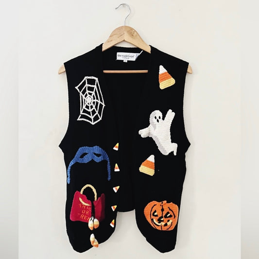 Size Large | Vintage Eagle’s Eye Halloween Themed Sweater Vest
