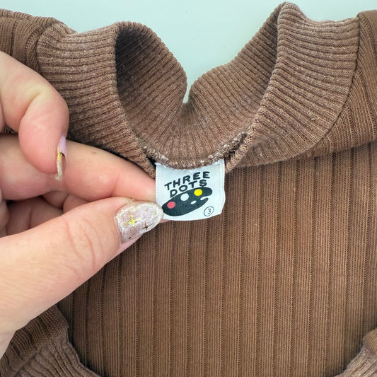 Size 3T | Vintage three dots ribbed long sleeve