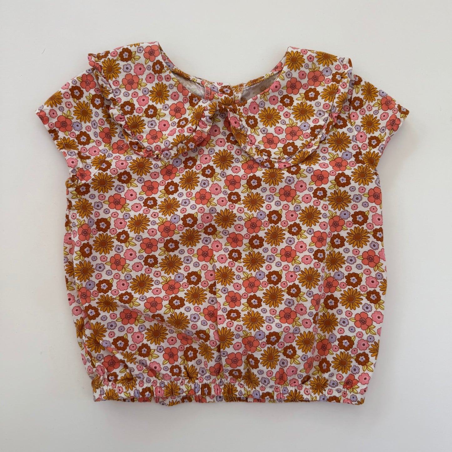 Size 4T | Floral Peterpan collar top
