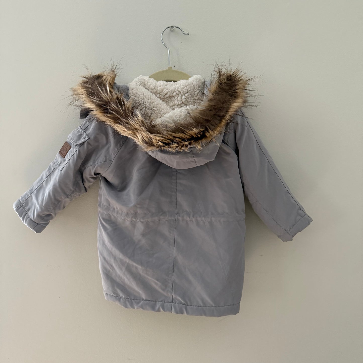 Size 24 months | Gray faux fur hooded jacket