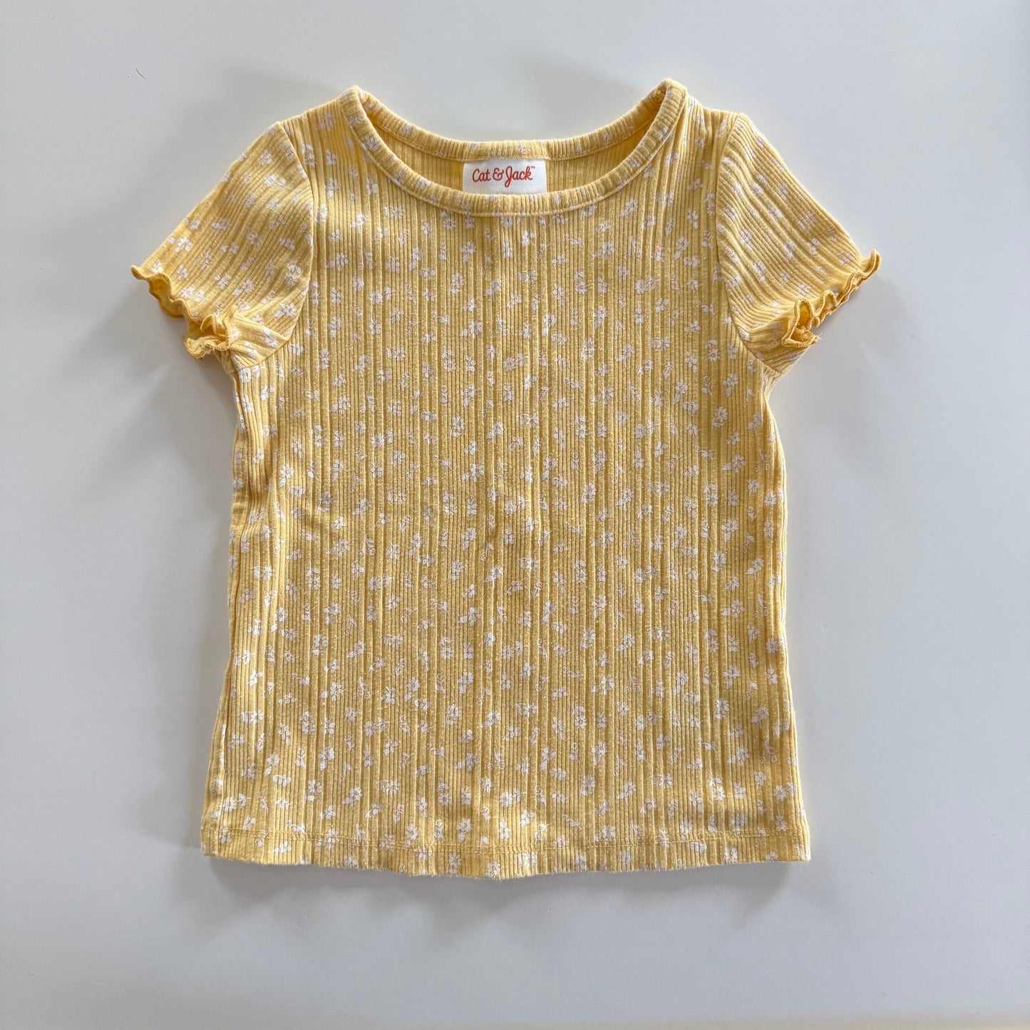 Size 2T | Cat & Jack floral ribbed shirt