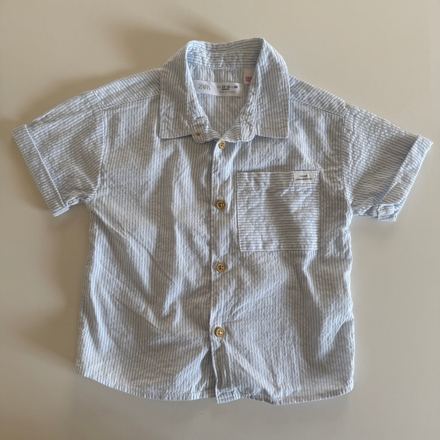Size 12-18 months | Zara short sleeve button down