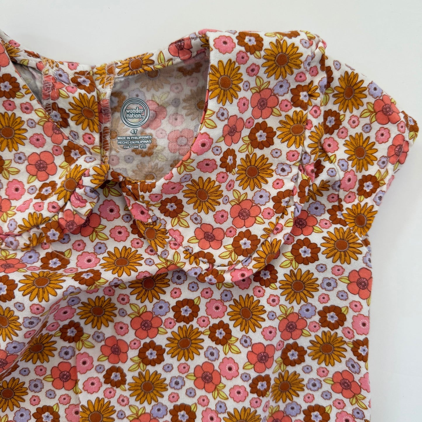 Size 4T | Floral Peterpan collar top