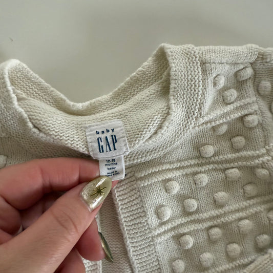 Size 12-18 months | Cream popcorn sweater