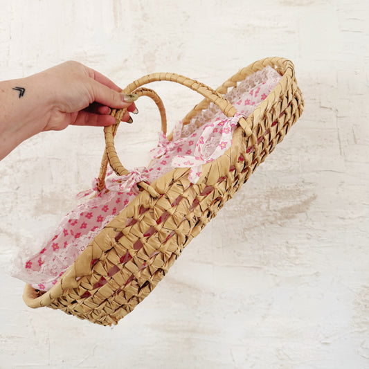 Woven boho baby bassinet