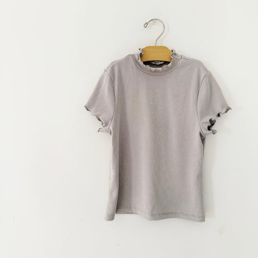 Size 12 | Microribbed mock turtle neck blouse