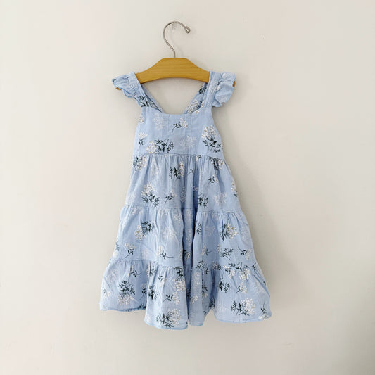 Size 4/5 | Blue floral tiered dress