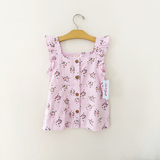 Size 6 | NWT Floral wooden button top