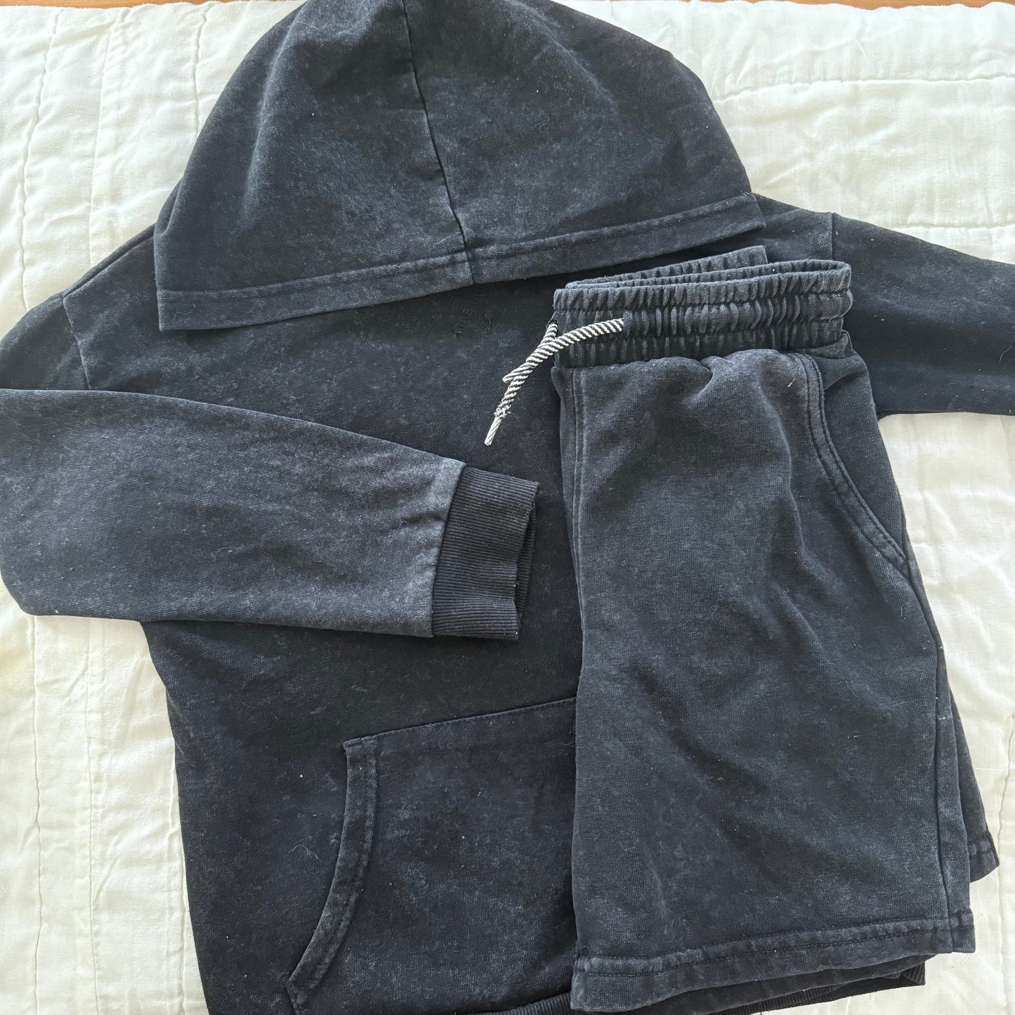 Size 8 | Black acid wash set
