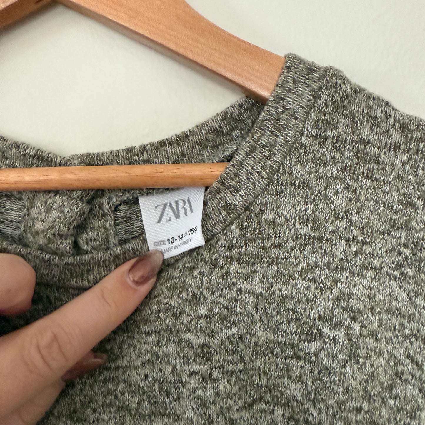 Size 13/14 | Zara heather green knit jumpsuit