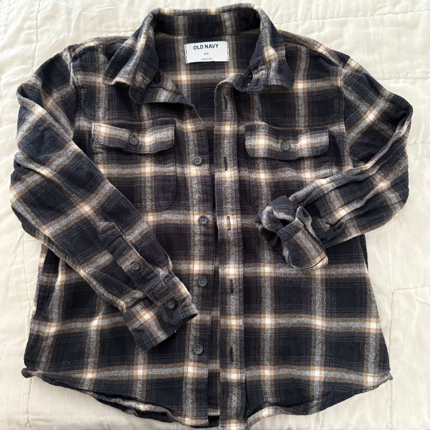 Size 8 | Neutral plaid button down