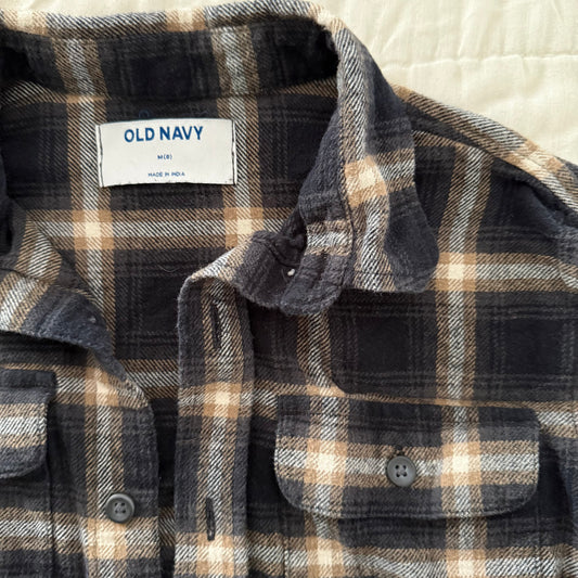 Size 8 | Neutral plaid button down