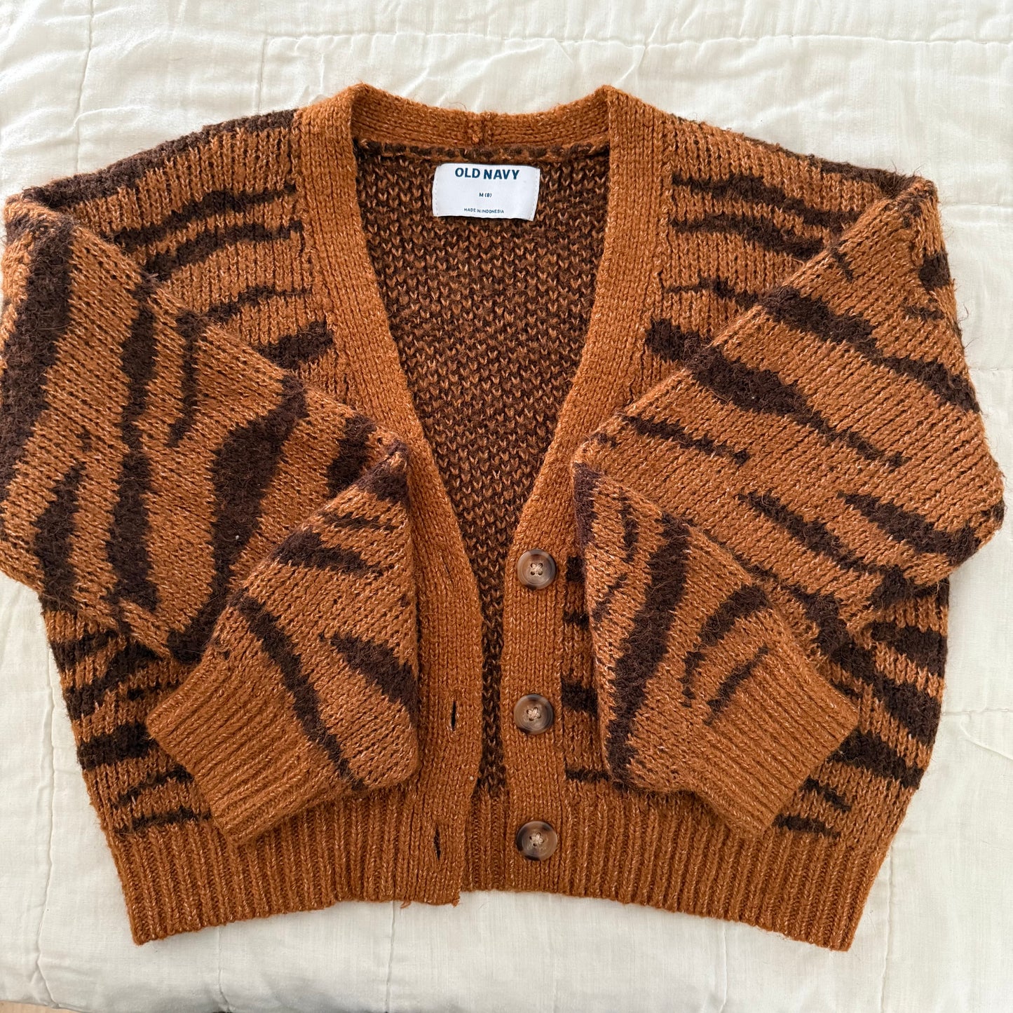 Size 8 | Tiger striped brown sweater