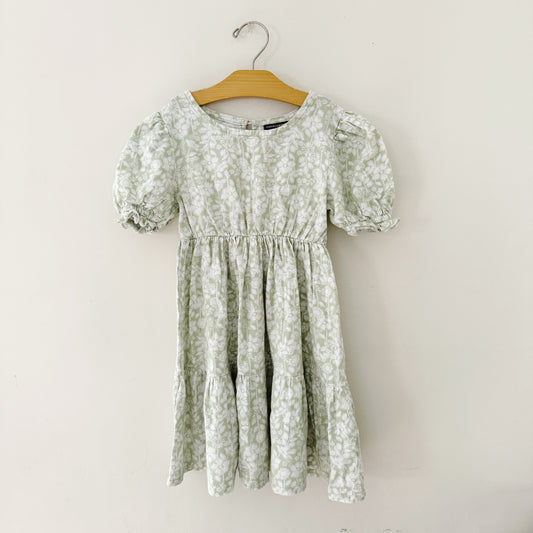 Size 6Y | Tiered floral puff sleeve dress