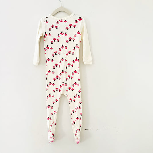 Size 2/3 | Elowel Baby Girls Footed Fox + Mushroom Pajama Sleeper