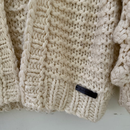 Hand crochet bubble sleeve sweater