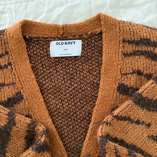 Size 8 | Tiger striped brown sweater