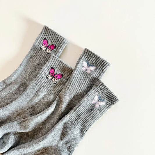 Size 1-4 | Big Kid | Butterfly sock bundle