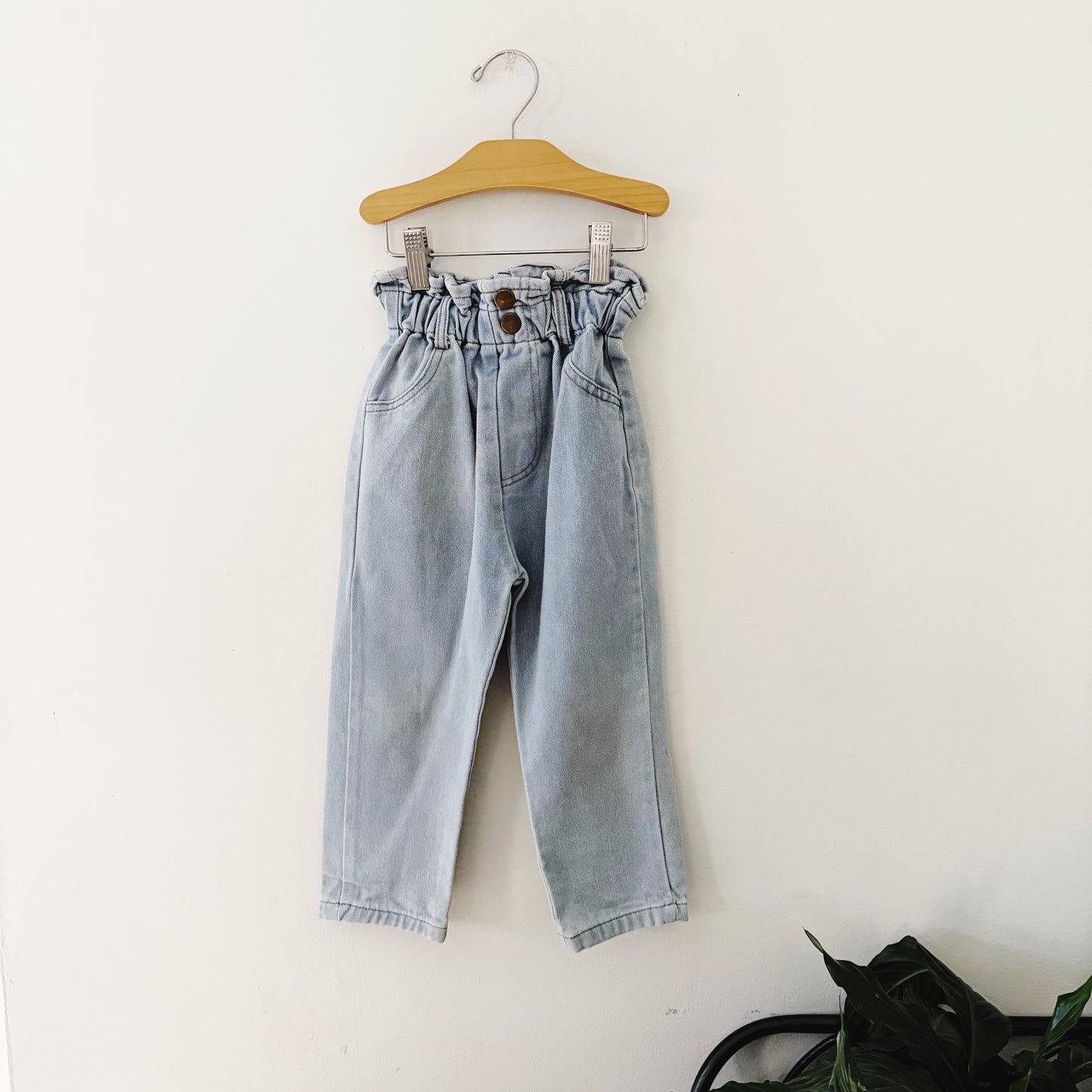 Size 4T | Denim paper bag pants