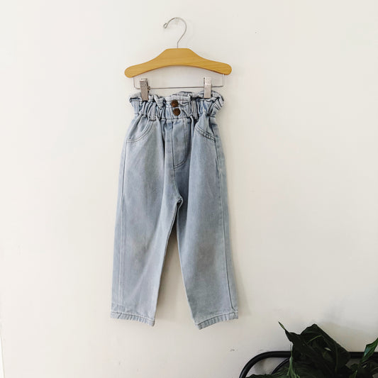 Size 4T | Denim paper bag pants