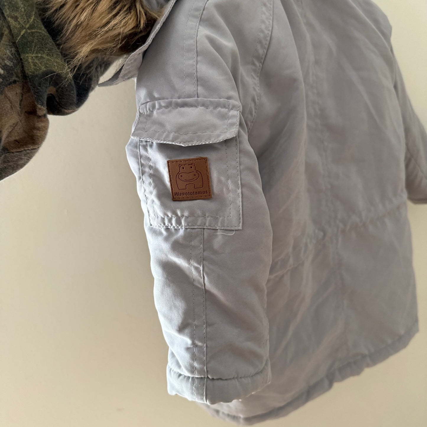 Size 24 months | Gray faux fur hooded jacket