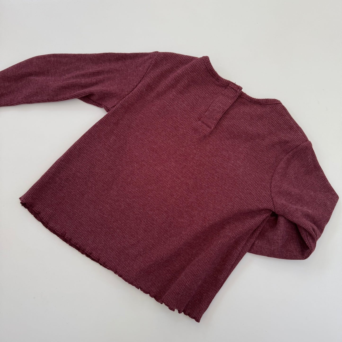 Size 9-12 months | Zara ribbed lettuce edge long sleeve