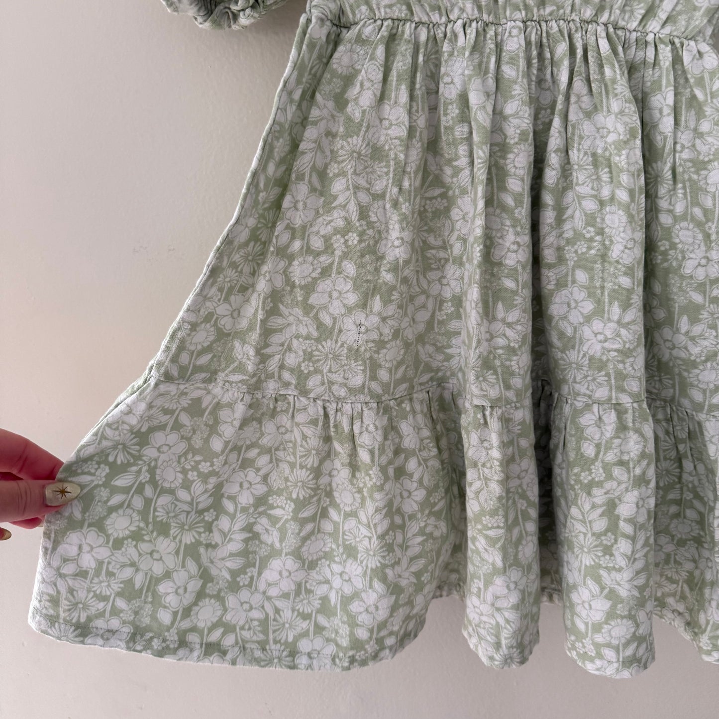 Size 6Y | Tiered floral puff sleeve dress