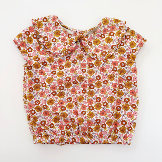 Size 4T | Floral Peterpan collar top
