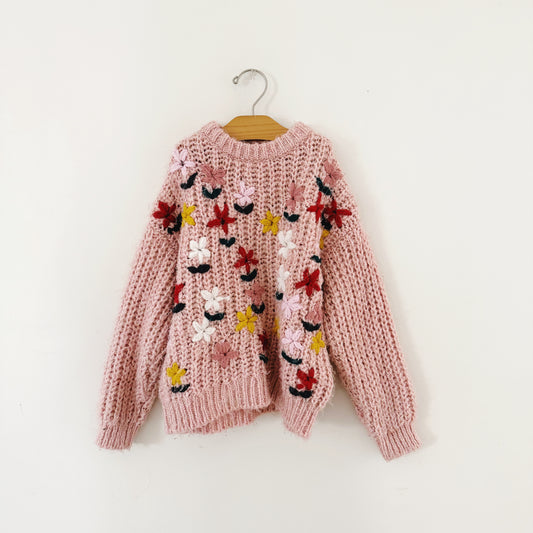 Size 8-9 | Zara floral detail sweater