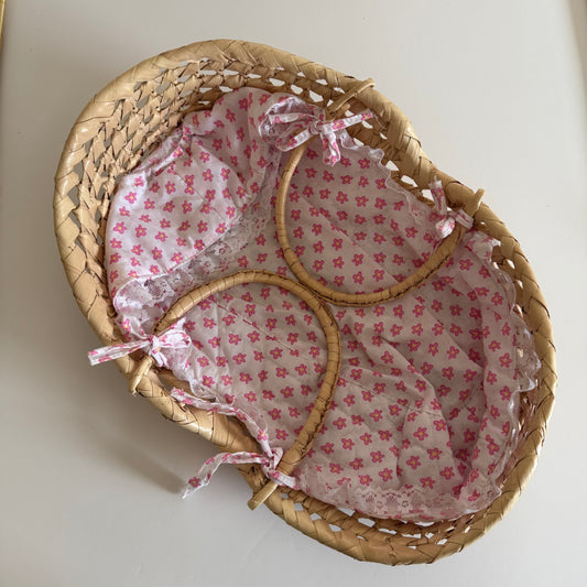 Woven boho baby bassinet
