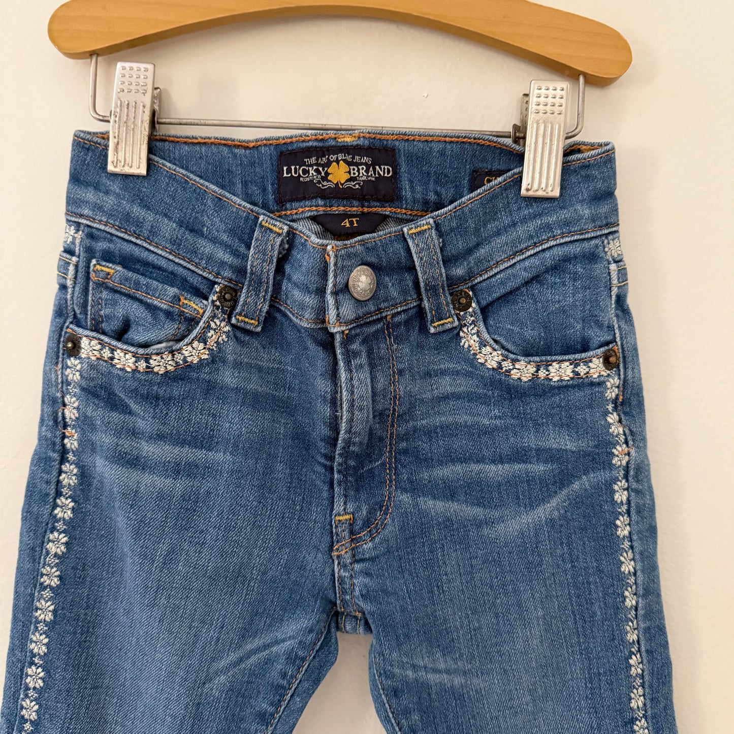 Size 4T | Lucky Brand Charlie flare embroidered jeans