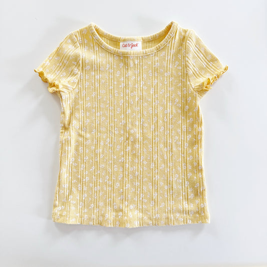 Size 2T | Cat & Jack floral ribbed shirt