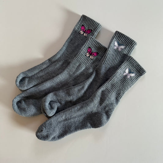 Size 1-4 | Big Kid | Butterfly sock bundle