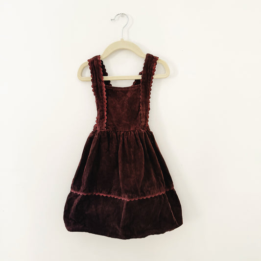 Size 6 | Chocolate corduroy pinafore