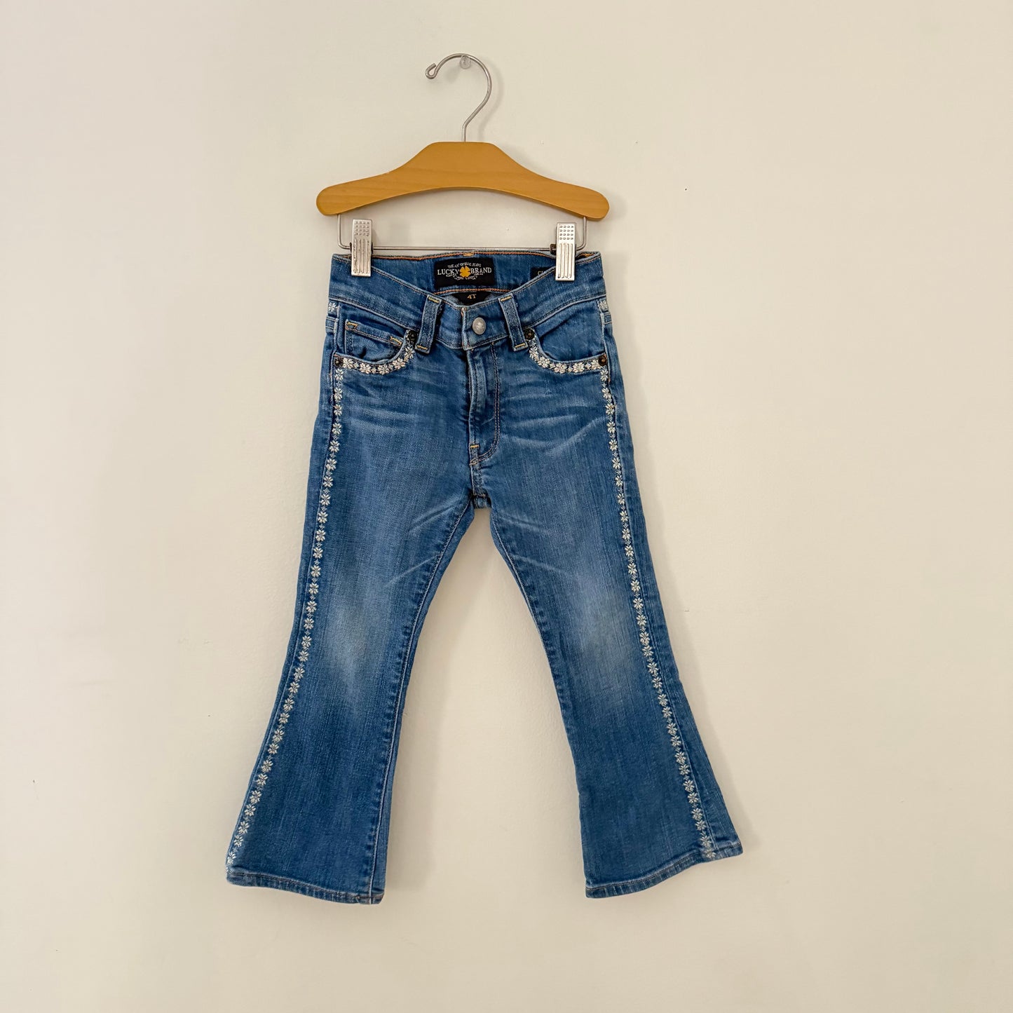 Size 4T | Lucky Brand Charlie flare embroidered jeans