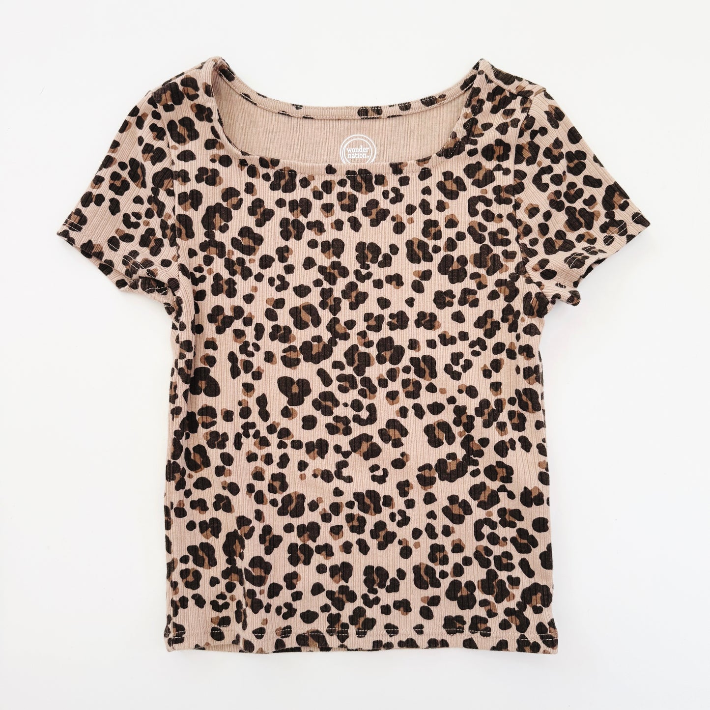 Size 4/5 | Square neck cheetah print tee